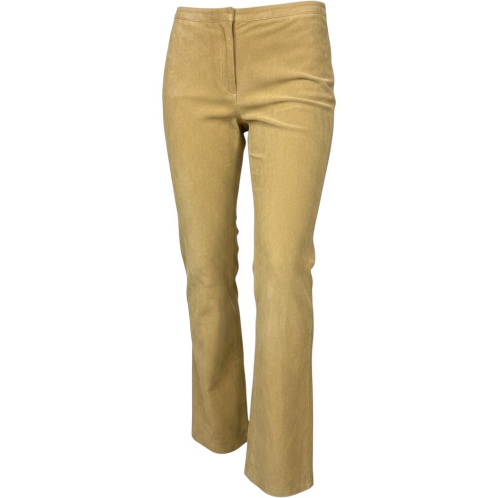 Co & Eddy Mustard Yellow Genuine Suede Leather Pants Size 8 Vintage Style - Picture 1 of 11